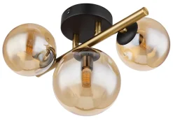 Plafonnier métal noir mat, 3x G9 LED RIHA