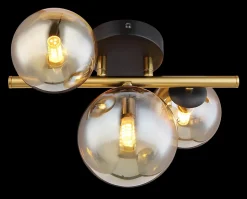 Plafonnier métal noir mat, 3x G9 LED RIHA