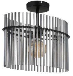 Plafonnier métal noir mat, 1x E27 GORLEY