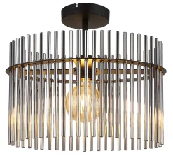 Plafonnier métal noir mat, 1x E27 GORLEY