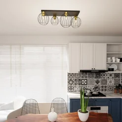 Plafonnier NEST 4 BL GOLD, Emibig Lighting, Fabriqué en EU