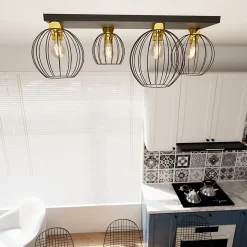 Plafonnier NEST 4 BL GOLD, Emibig Lighting, Fabriqué en EU