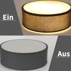 Plafonnier NETTLIFE rond en tissu 38 cm, E27, lampe de plafond moderne pour chambre à coucher