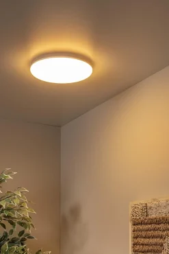 Plafonnier OLSON en plastique avec LED intégré - Opalin - Lucide