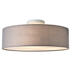 Plafonnier Omaha 3 x E27 Plasitque Textile Organza Diamètre De 45 Cm Gris Blanc lux.pro