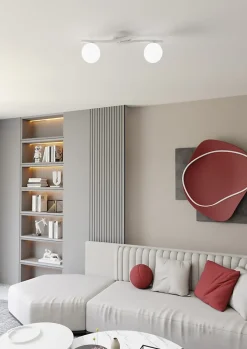 Plafonnier OPUS 2 WH OPAL, Emibig Lighting, Fabriqué en EU