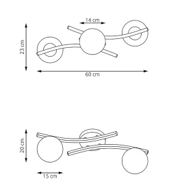 Plafonnier OPUS 2 WH OPAL, Emibig Lighting, Fabriqué en EU