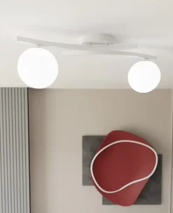 Plafonnier OPUS 2 WH OPAL, Emibig Lighting, Fabriqué en EU