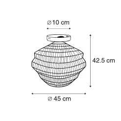 Plafonnier oriental doré 45 cm - Vadi