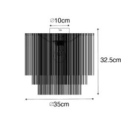 Plafonnier oriental doré avec abat-jour crème à franges - Franxa