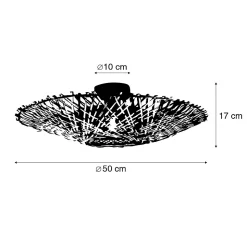 Plafonnier oriental en bambou 50 cm - Rina
