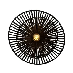 Plafonnier oriental en bambou noir 62 cm - Pua