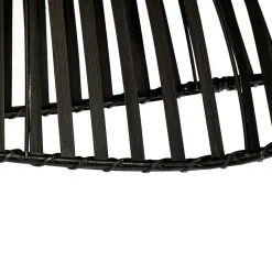 Plafonnier oriental en bambou noir 62 cm - Pua