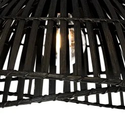 Plafonnier oriental en bambou noir 62 cm - Pua