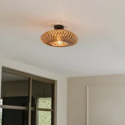 Plafonnier oriental en bambou noir 40 cm - Ostrava