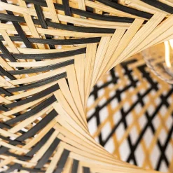 Plafonnier oriental en bambou noir 40 cm - Ostrava