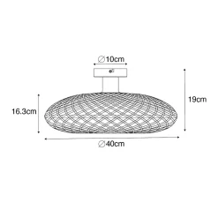 Plafonnier oriental en bambou noir 40 cm - Ostrava