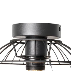 Plafonnier oriental noir avec rotin 25 cm - Emir