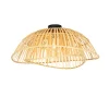 Plafonnier oriental noir avec bambou naturel 62 cm - Pua