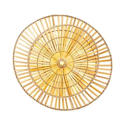 Plafonnier oriental noir avec bambou naturel 62 cm - Pua