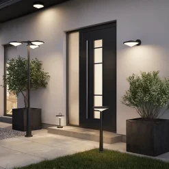 Plafonnier Ortano LED intégrée 1100lm 20W IP44 GoodHome noir