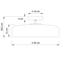 Plafonnier ou applique dôme en verre fumé et métal noir - Riccardo