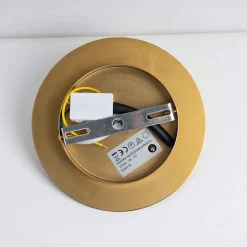 Plafonnier ou applique dorée en verre blanc - Fonzo