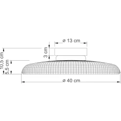 Plafonnier ou applique LED rond moderne verre ambré texturé et base noire - Ossara
