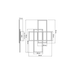 Plafonnier ou applique LED dimmable futuriste triple rectangle - Eli