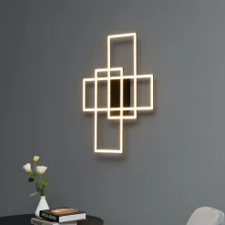 Plafonnier ou applique LED dimmable futuriste triple rectangle - Eli
