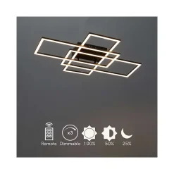 Plafonnier ou applique LED dimmable futuriste triple rectangle - Eli