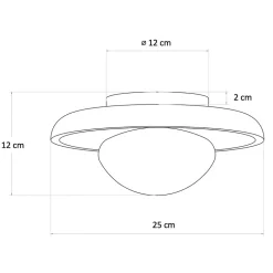 Plafonnier ou applique murale ronde pierre naturelle et verre - Jio
