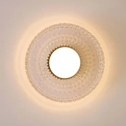 Plafonnier ou applique verre transparent et cannelé - Damian