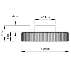 Plafonnier ou applique verre transparent et cannelé - Damian