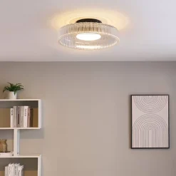 Plafonnier ou applique verre transparent et cannelé - Damian