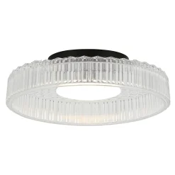 Plafonnier ou applique verre transparent et cannelé - Damian