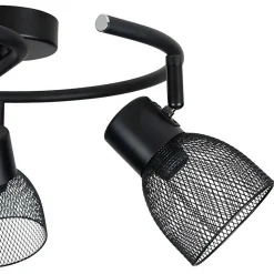 plafonnier Phenix noir avec 3 spots orientables
