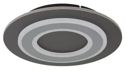 Plafonnier plastique anthracite brossé, LED JAYDEN