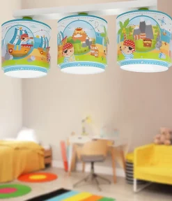 Plafonnier Pour Enfant 3 Lumières Pirate Island Île Des Pirates
