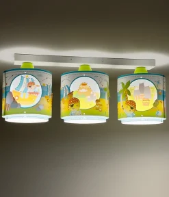 Plafonnier Pour Enfant 3 Lumières Pirate Island Île Des Pirates