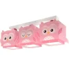 Plafonnier Pour Enfant 3 Lumières Little Pink Owl Petite Chouette Rose