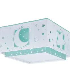 Plafonnier pour enfant Moonlight lune et étoiles vert
