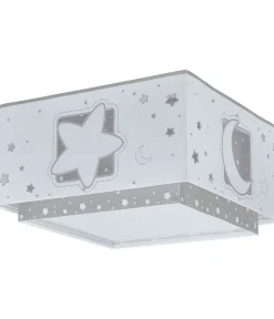 Plafonnier pour enfant Moonlight lune et étoiles gris
