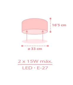 Plafonnier pour enfant Star Light Lumière Étoilée rose