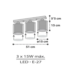 Plafonnier pour enfants à 3 lampes Clouds Nuages gris