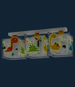 Plafonnier pour enfants à 3 lampes Dinos Dinosaures