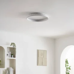 Plafonnier épuré LED dimmable rond blanc de 60 cm - Soléane