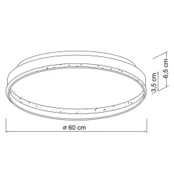 Plafonnier épuré LED dimmable rond blanc de 60 cm - Soléane