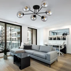 Plafonnier ROMA 6 BL GRAFIT, Emibig Lighting, Fabriqué en EU