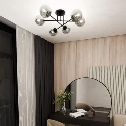 Plafonnier ROMA 6 BL GRAFIT, Emibig Lighting, Fabriqué en EU